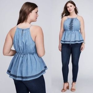Lane Bryant Chambray Halter Top